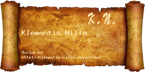 Klementis Nilla névjegykártya